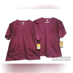 Two Purple Scrub Tops Size Large NWT Wonderwink